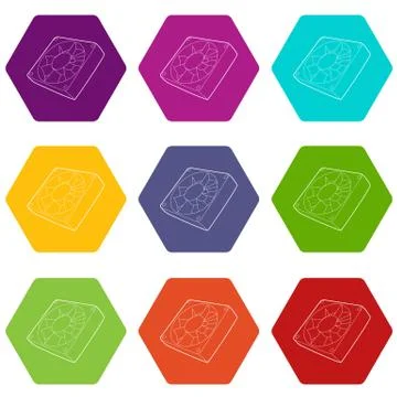 Computer case cooling fan icons set 9 Stock Illustration