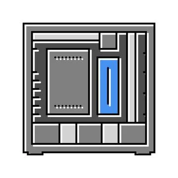 Computer case gaming pc color icon vector illustration Stock Illustration