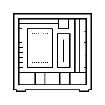 Computer case gaming pc line icon vector illustration Stock Illustration