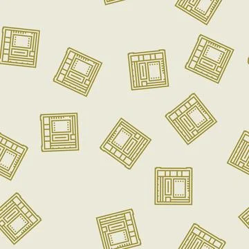 Computer case gaming pc line seamless pattern Stock Illustration