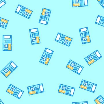 Computer case gaming pc vector seamless pattern Stock Illustration