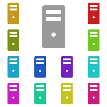 Computer case icon in multi color. Simple glyph vector of Technology set for  Stock-Illustration