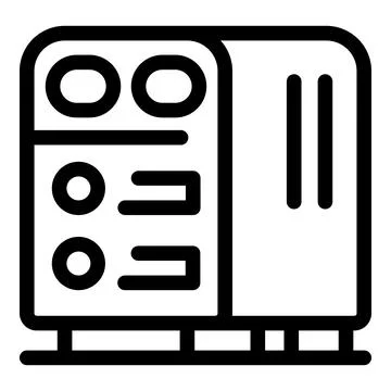 Computer case icon showing a gaming pc build for esports Stock Illustration
