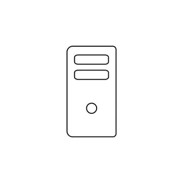 Computer case icon. Simple outline vector of technology set for UI and UX, we Stock-Illustration