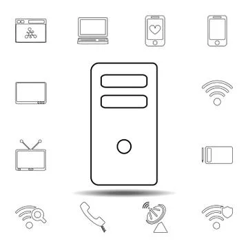 Computer case icon. Simple thin line, outline vector element of Technology ic Stock-Illustration