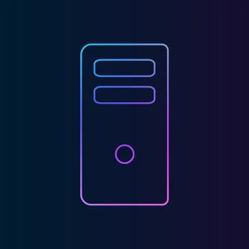Computer case nolan icon. Simple thin line, outline vector of Technology icon Illustrazione stock