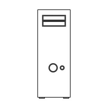 Computer case or system unit black color icon . Illustrazione stock