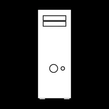 Computer case or system unit white color icon . Stock Illustration