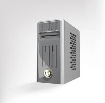 Computer case vector 3d illustration. PC case 3d icon. Stock Illustration