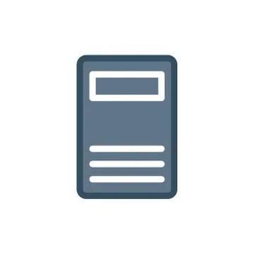 Computer case vector flat icon personal computer desktop tower. technology se Illustrazione stock