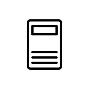 Computer case vector line icon personal computer desktop tower. technology se Stock Illustration