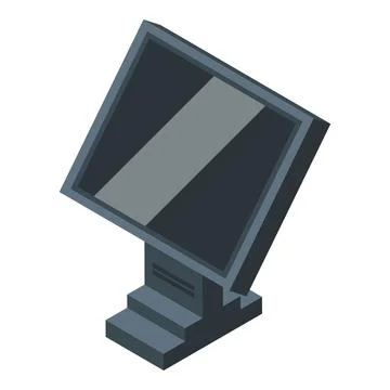 Computer cashier icon isometric vector. Cash screen Stock Illustration