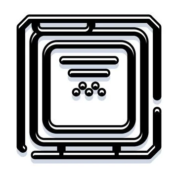 Computer central processing unit chip icon Stock Illustration