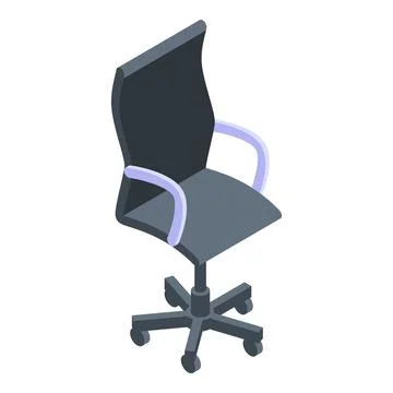 Computer chair icon, isometric style Stock Illustration