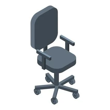 Computer chair icon, isometric style Stock Illustration