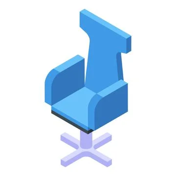 Computer chair icon, isometric style Stock Illustration