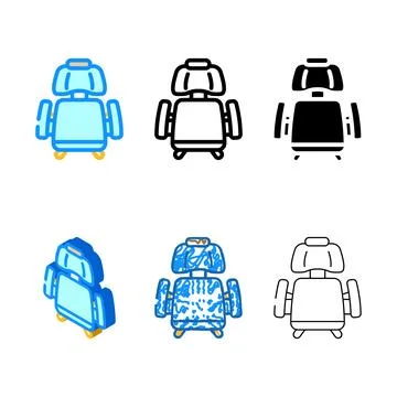 Computer chair top view color styles icon vector Stock Illustration