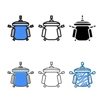 Computer chair top view color icon multipack vector Stock Illustration