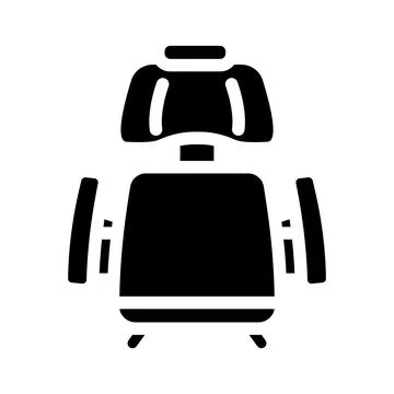 Computer chair top view glyph icon vector illustration Stock Illustration