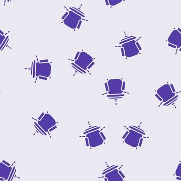 Computer chair top view glyph seamless pattern Illustrazione stock