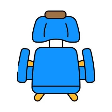 Computer chair top view icon color illustration Stock Illustration