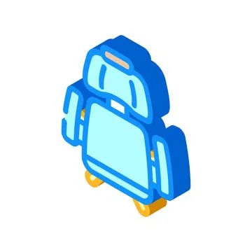 Computer chair top view isometric icon vector illustration Stock Illustration