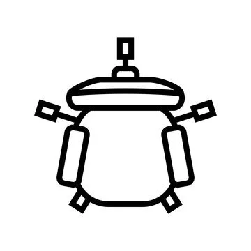 Computer chair top view line icon vector illustration Stock Illustration