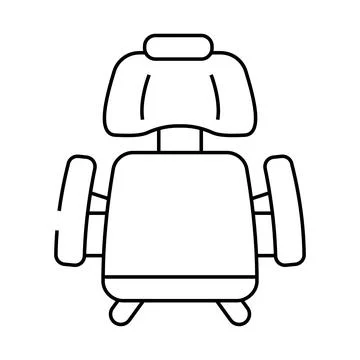 Computer chair top view line icon vector illustration Illustrazione stock