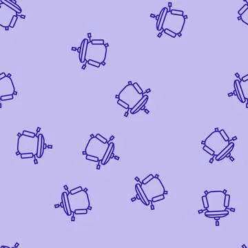 Computer chair top view line seamless pattern Stock Illustration