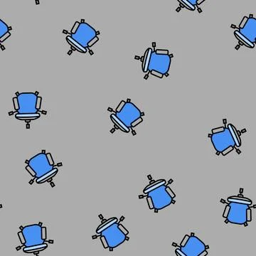 Computer chair top view vector seamless pattern Stockillustratie