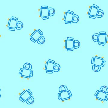 Computer chair top view vector seamless pattern イラスト素材