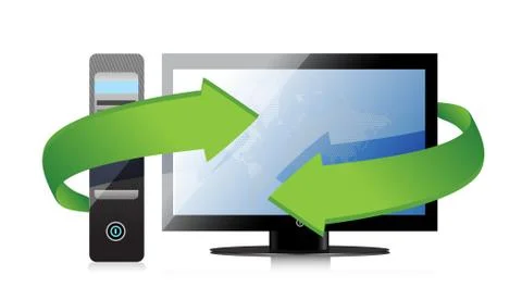 Computer changing technology concept Stock Illustration
