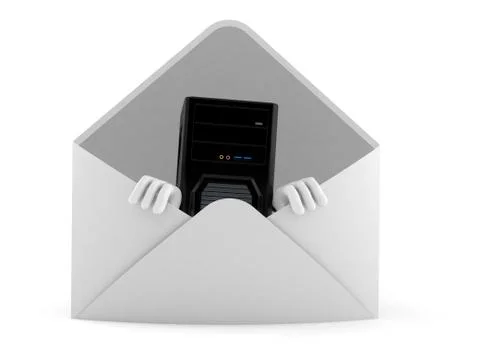 Computer character inside envelope イラスト素材