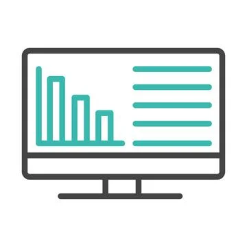 Computer chart analysis 스톡 일러스트