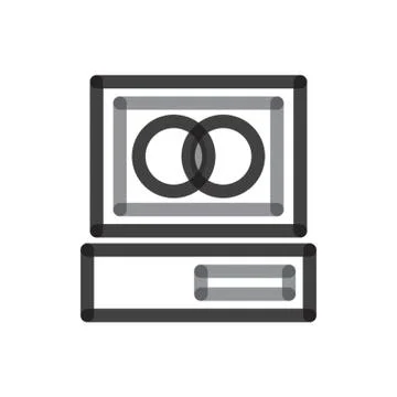Computer With Chart Icon Illustrazione stock