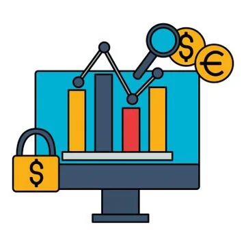 Computer chart secuirty exchange stock market Stock-Illustration