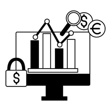 Computer chart secuirty exchange stock market Stock-Illustration