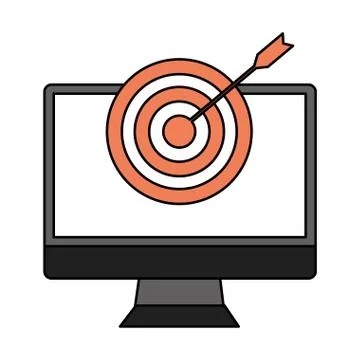 Computer chart statistics business Stock Illustration