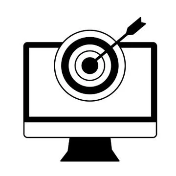 Computer chart statistics business Stock Illustration