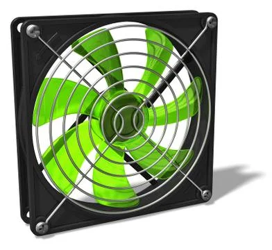 Computer chassis and CPU cooler fan Stock Photos