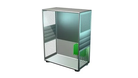 Computer chassis  . Cooling theme . 3d render illustration Stock Illustration