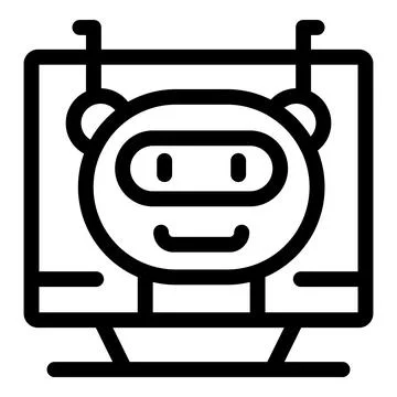 Computer chatbot showing artificial intelligence icon Stock Illustration