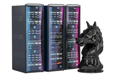 Computer Chess AI concept, 3D rendering Stock Illustration