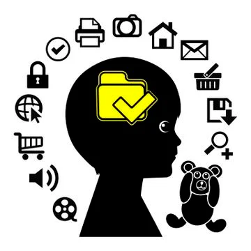 Computer Child Illustrazione stock