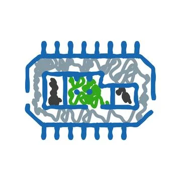 Computer chip abstract illustration for technology and electronics Stockillustratie