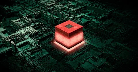 Computer Chip Activates Artificial Intelligence System. Data Mining. Stock Footage 169260027