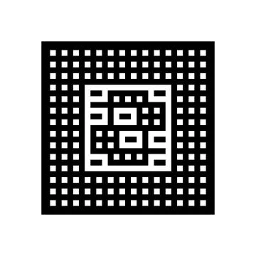 Computer chip ai integration glyph icon vector illustration Stock Illustration