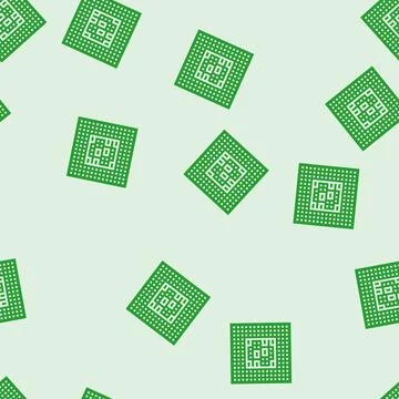 Computer chip ai integration glyph seamless pattern Stock Illustration