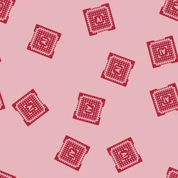 Computer chip ai integration glyph vector seamless pattern Stock Illustration