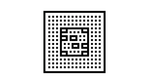 Computer chip ai integration line icon animation Video stock 326124567